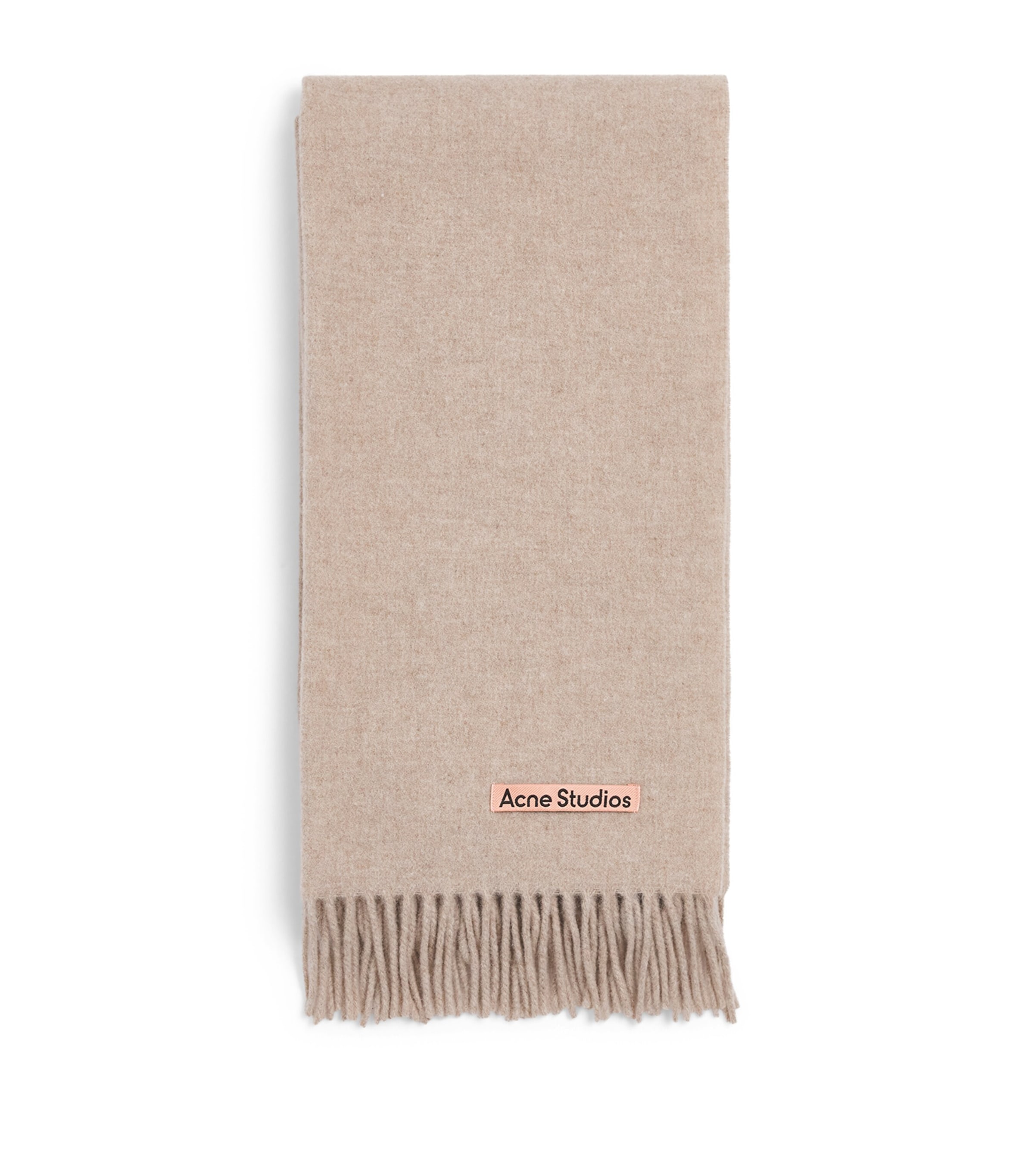 Acne Studios Wool Logo Scarf Oatmeal Melange