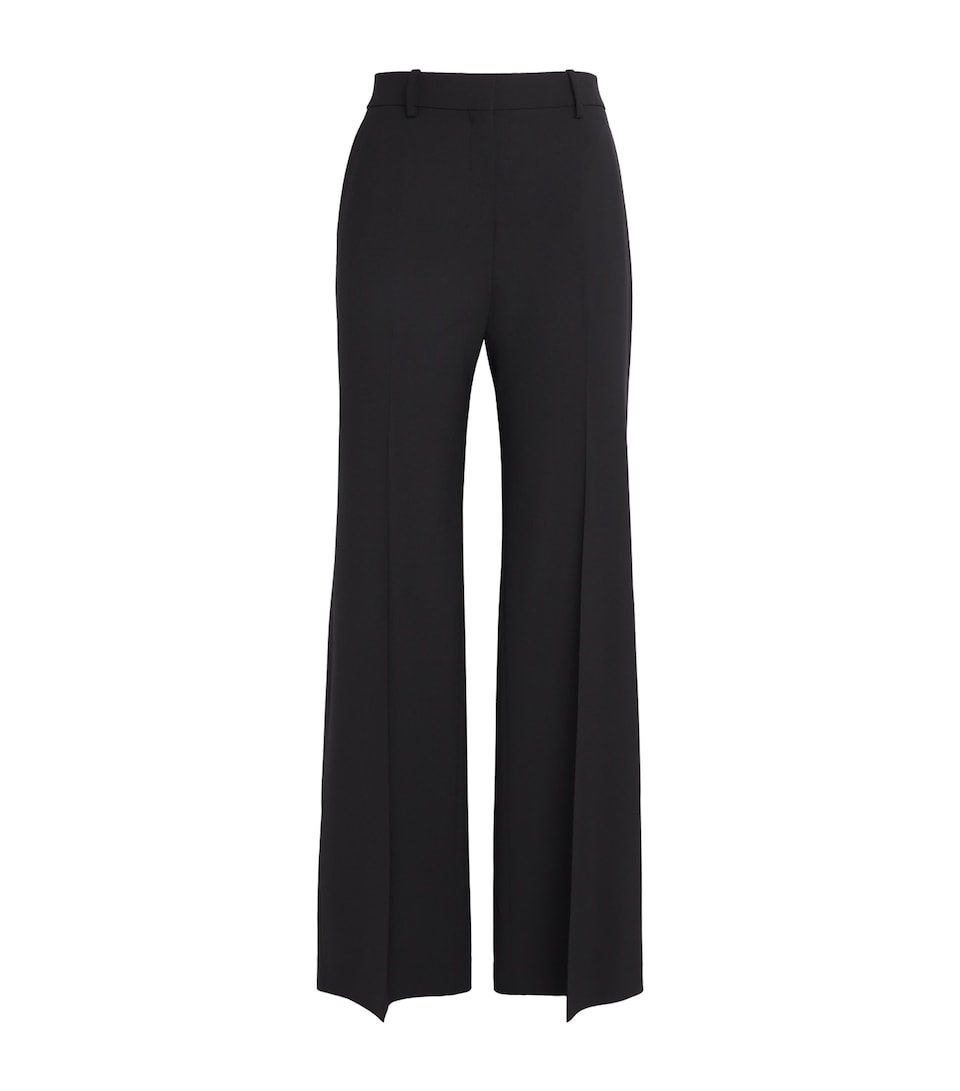 Stretch-Wool Flared Trousers