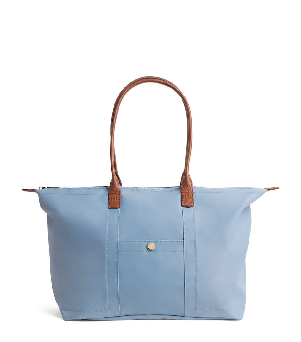 Harrods Medium Nylon Tote Bag Blue