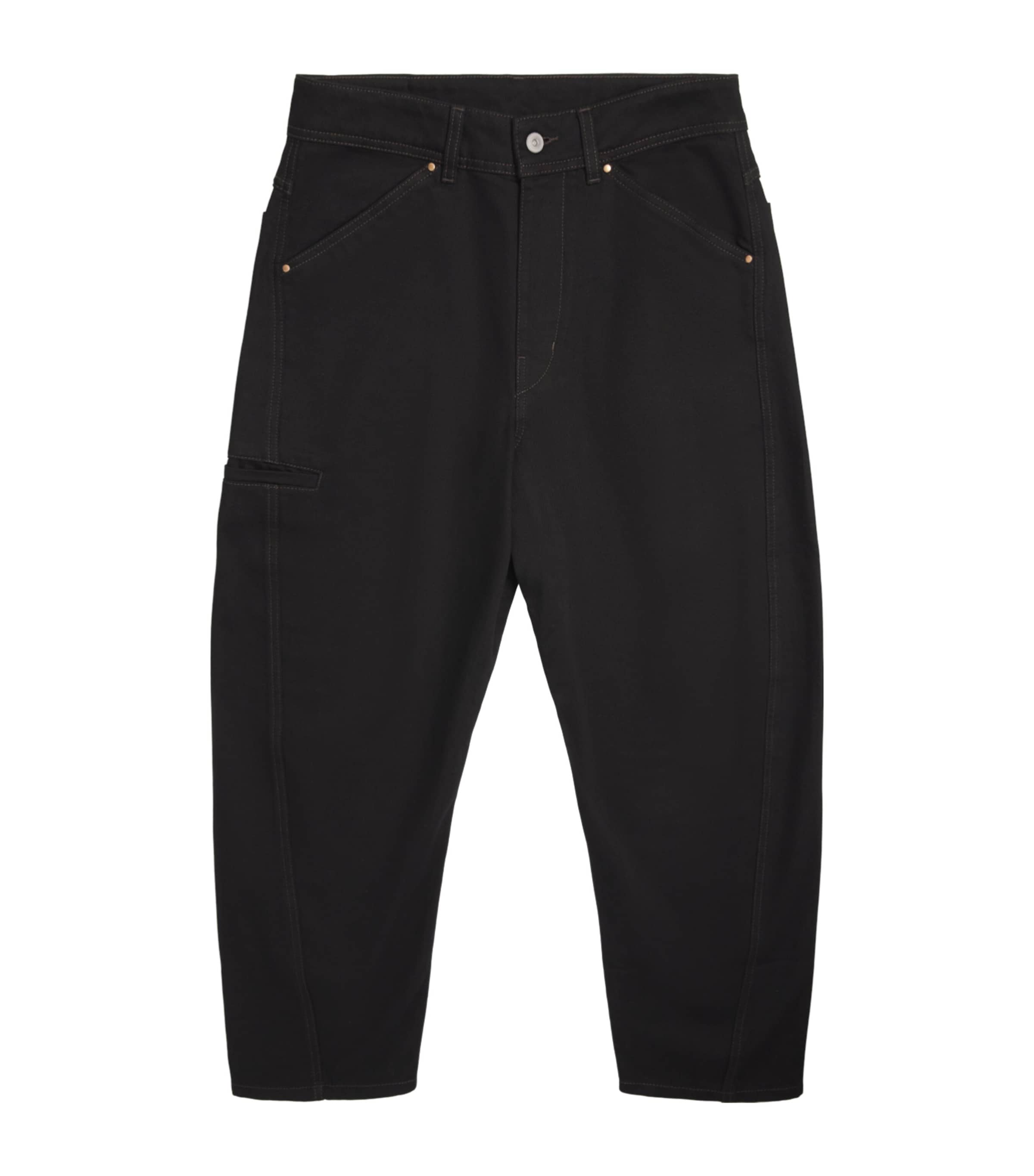 Lemaire Mens Twisted Workwear Barrel Jeans Black