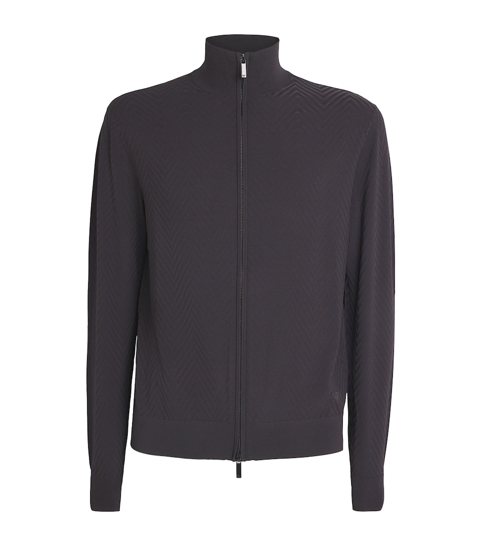 Icon Chevron Zip Cardigan