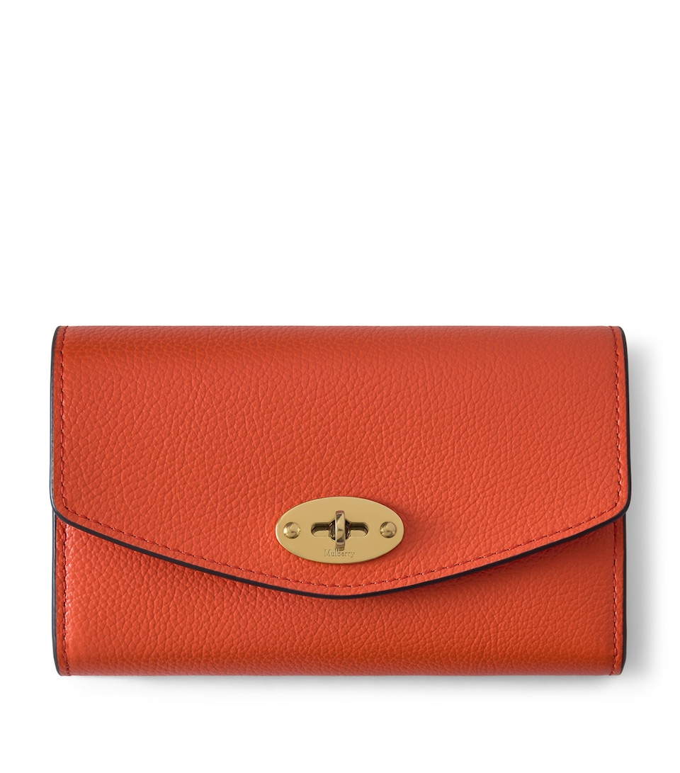 Mulberry Medium Leather Darley Wallet Coral Orange