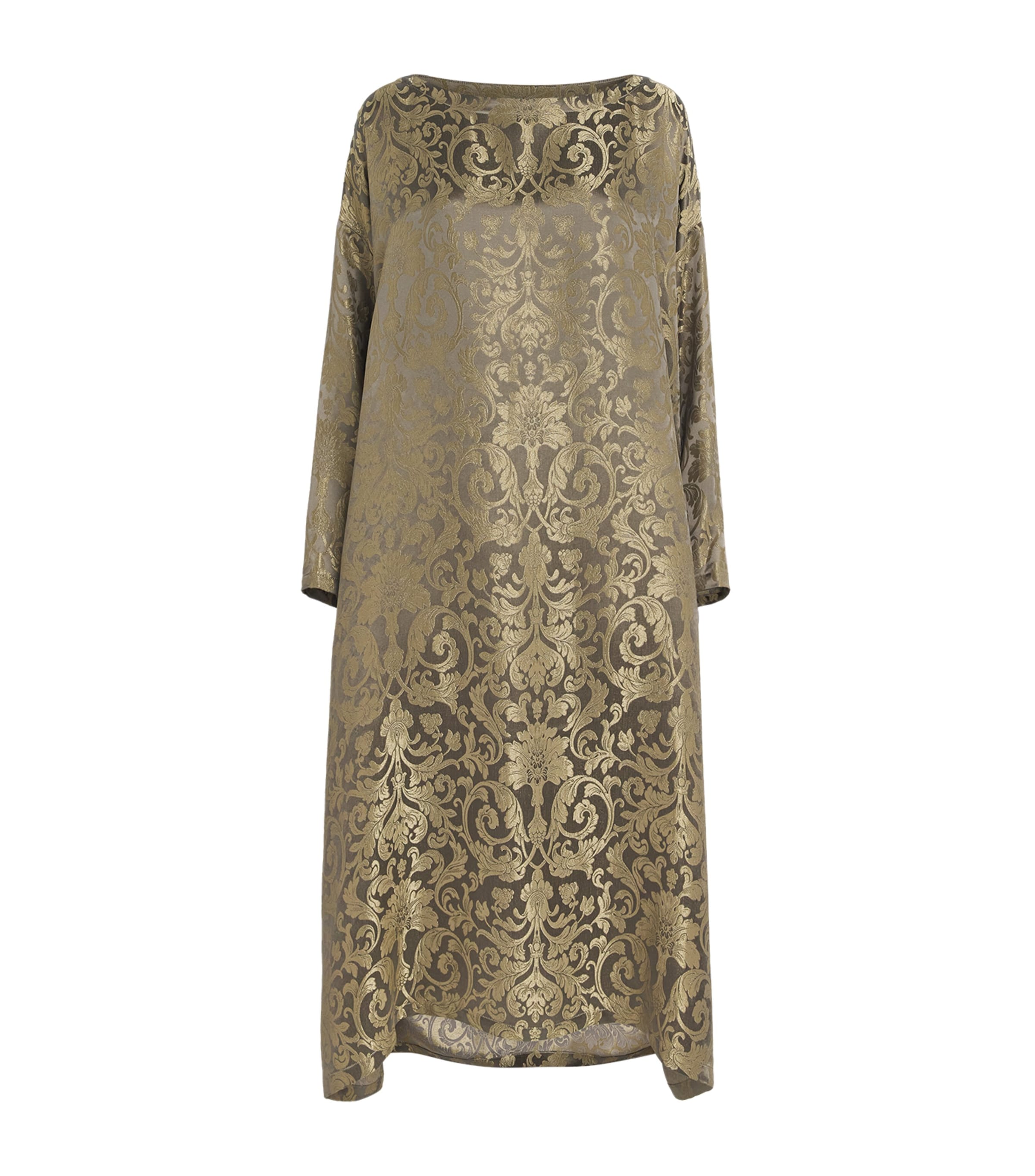 Metallic Jacquard Midi Dress