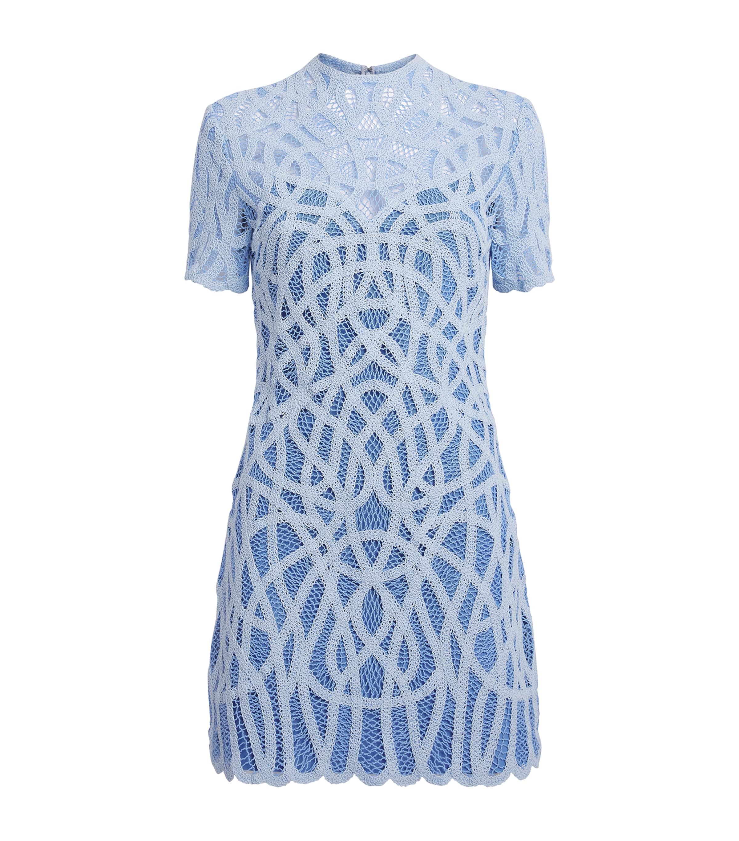 Simkhai Womens Cotton Desiree Macrame Mini Dress Periwinkle Multi