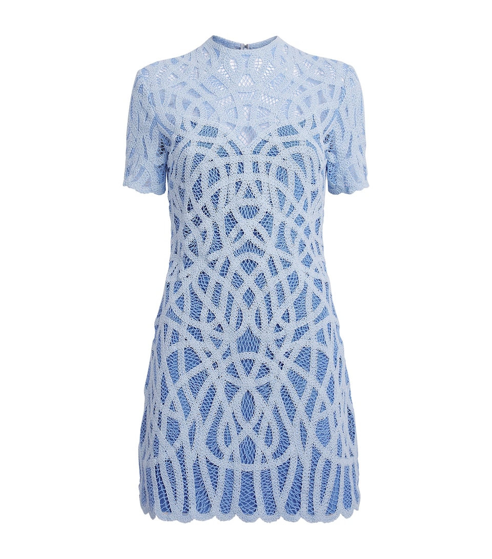 Simkhai Womens Cotton Desiree Macrame Mini Dress Periwinkle Multi