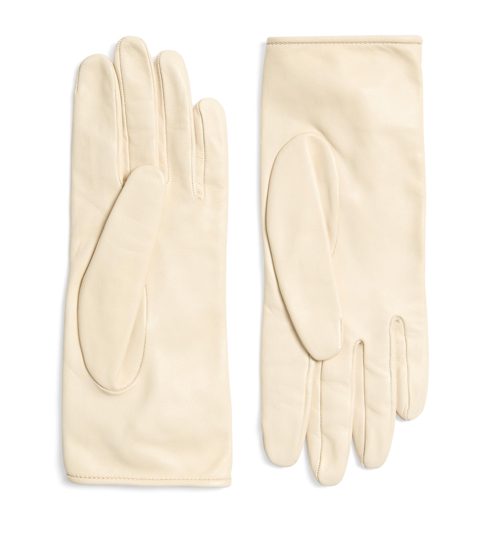 Valentino Garavani Leather VLogo Signature Gloves Cbr