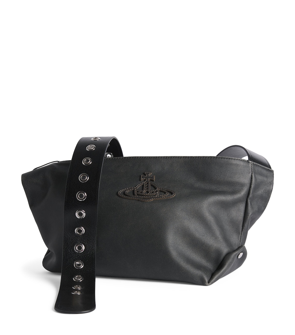 Vivienne Westwood Small Leather Maxime Shoulder Bag Off Black