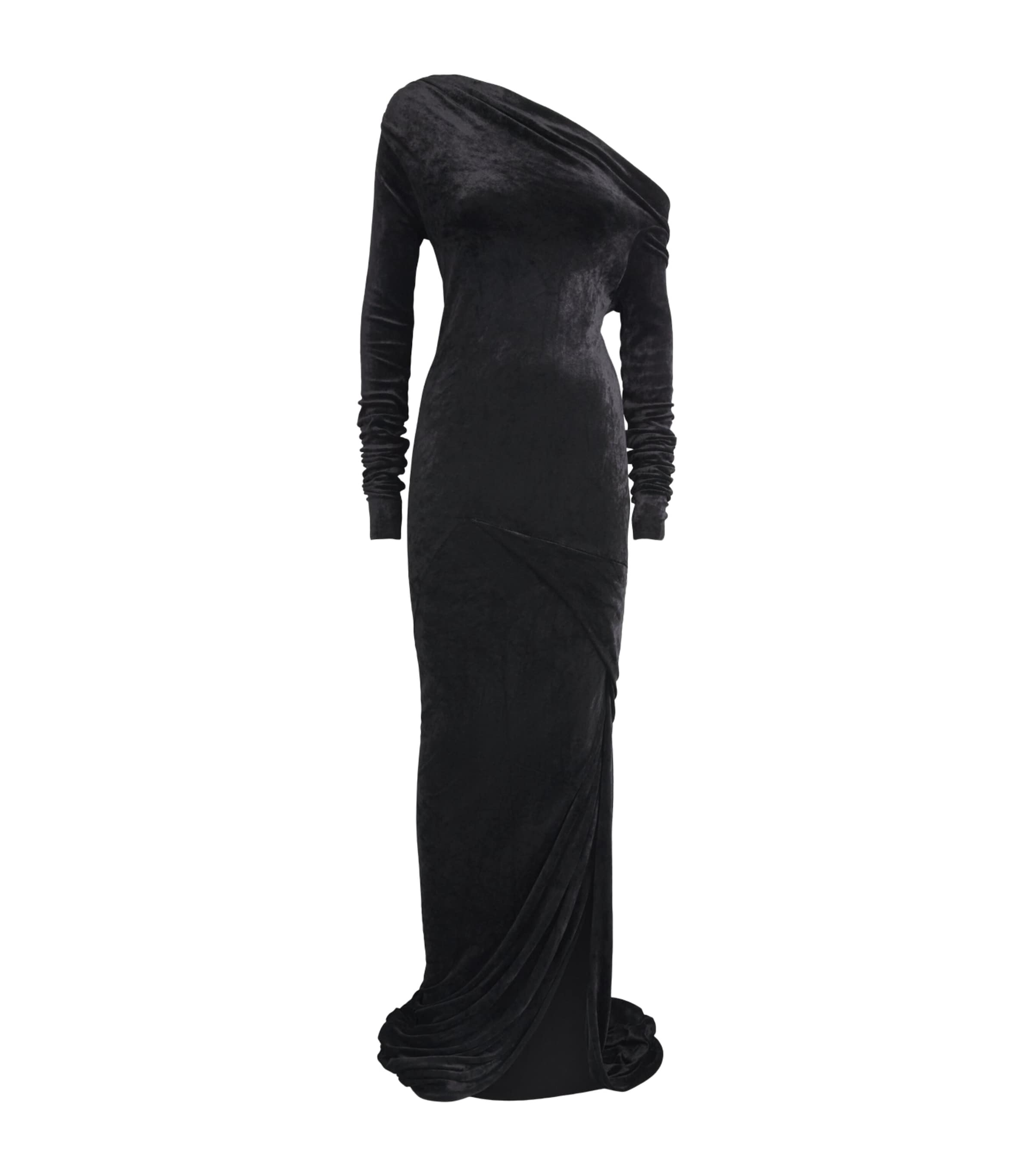 Rick Owens Womens Velvet Shailee Gown Black