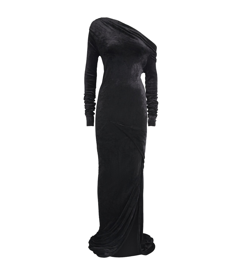 Rick Owens Womens Velvet Shailee Gown Black