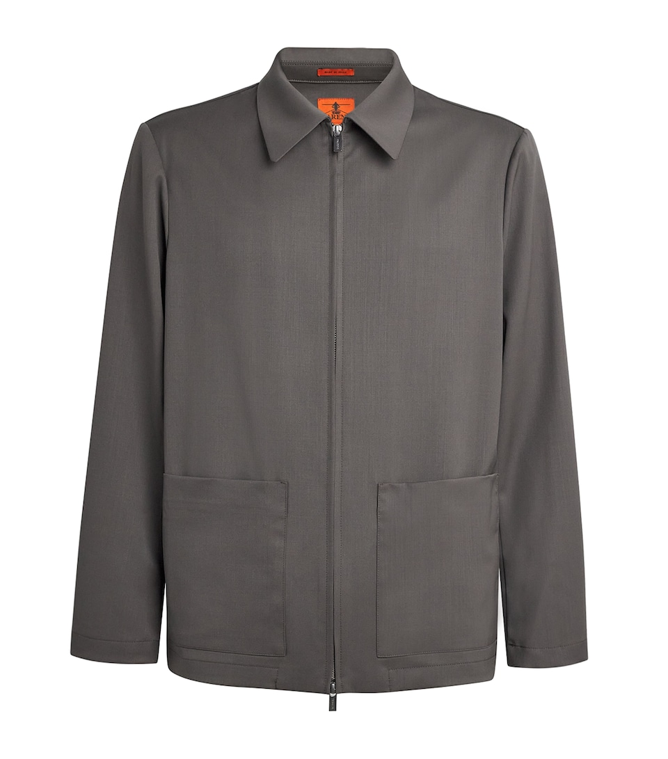 Wool-Blend Zip-Up Overshirt