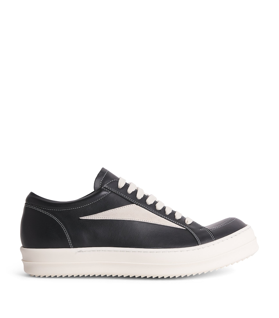 Rick Owens Leather Vintage Sneakers Black/milk