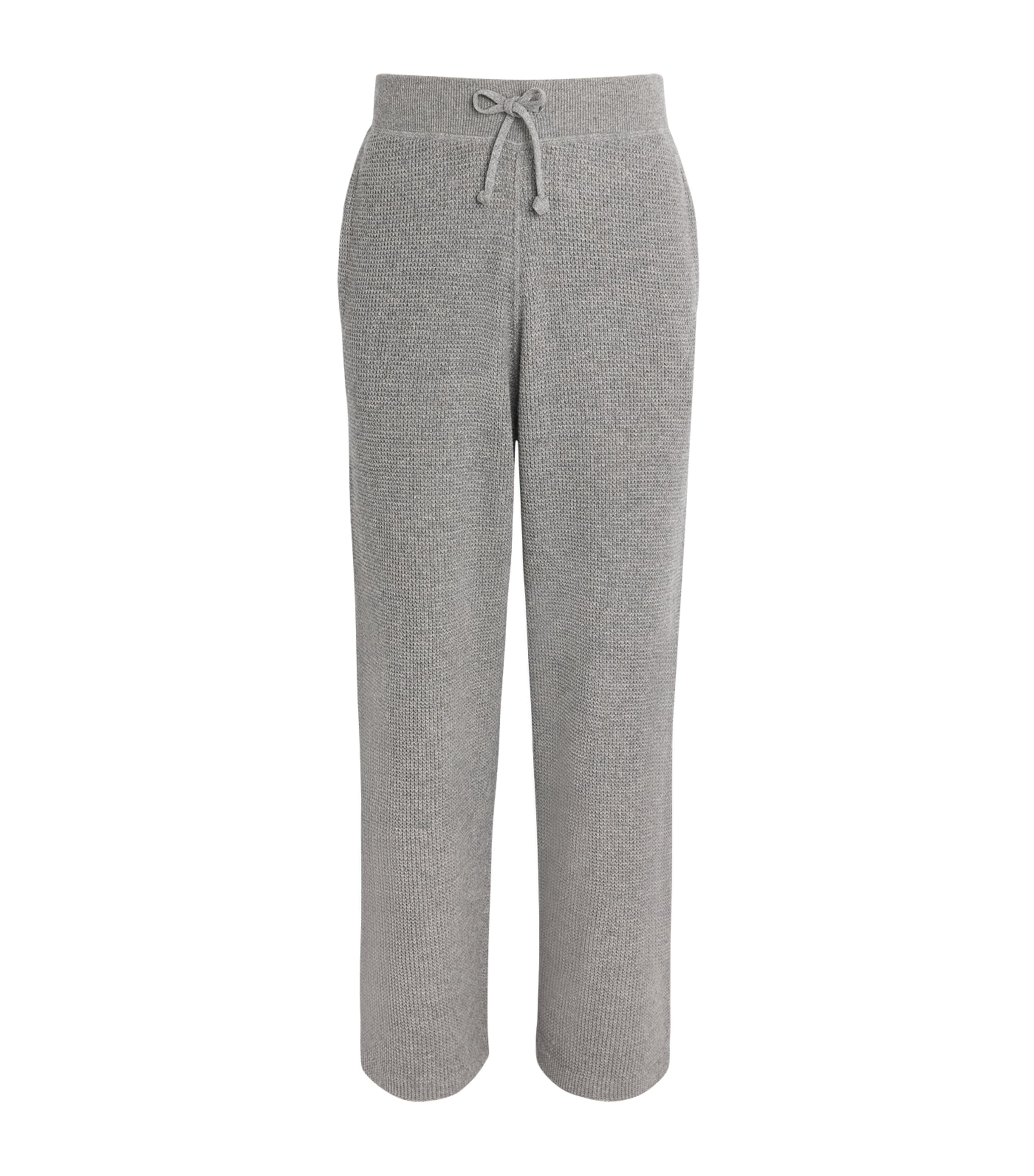 Polo Ralph Lauren Mens Wool-Cotton Waffle Knit Sweatpants Fawn Grey Heather