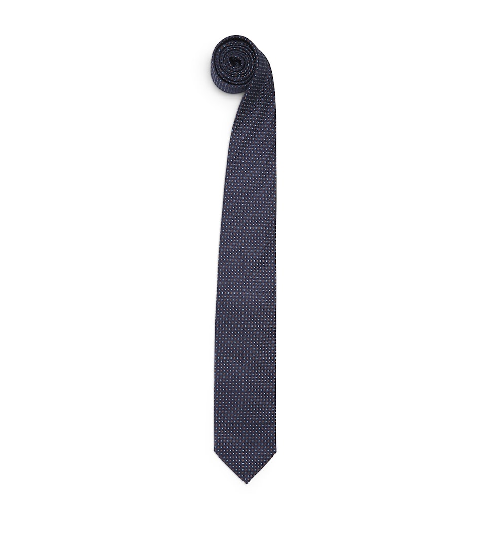 Eton Silk Multi Dot Tie Navy Blue