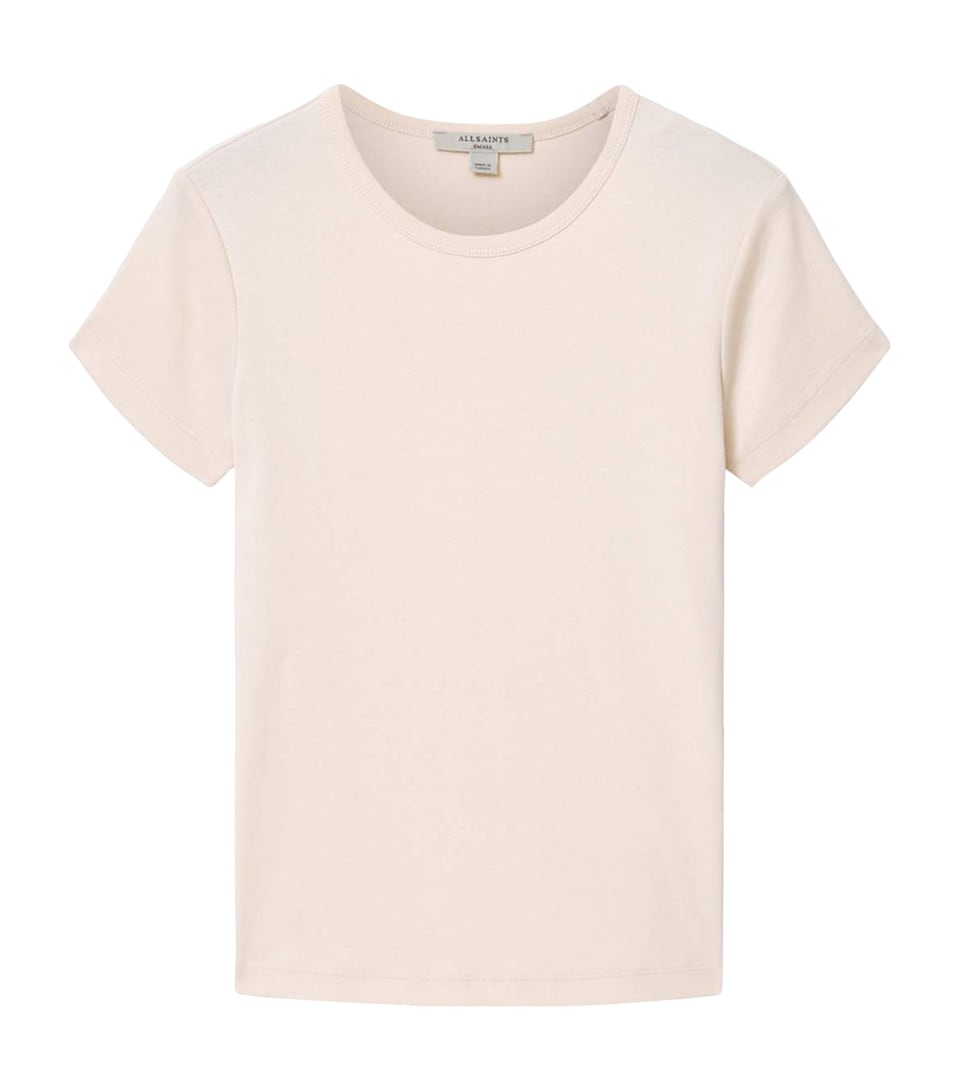 AllSaints Womens Organic Cotton Stevie T-Shirt Crystal Pink