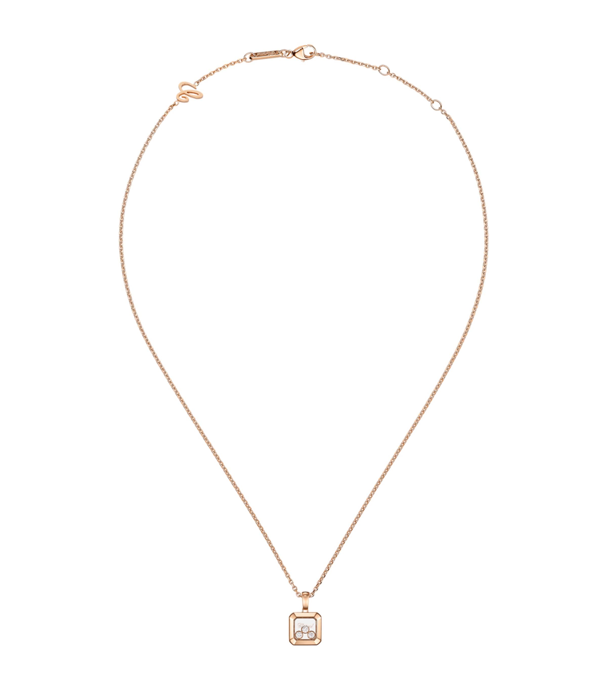 Rose Gold and Diamond Happy Diamonds Icons Necklace