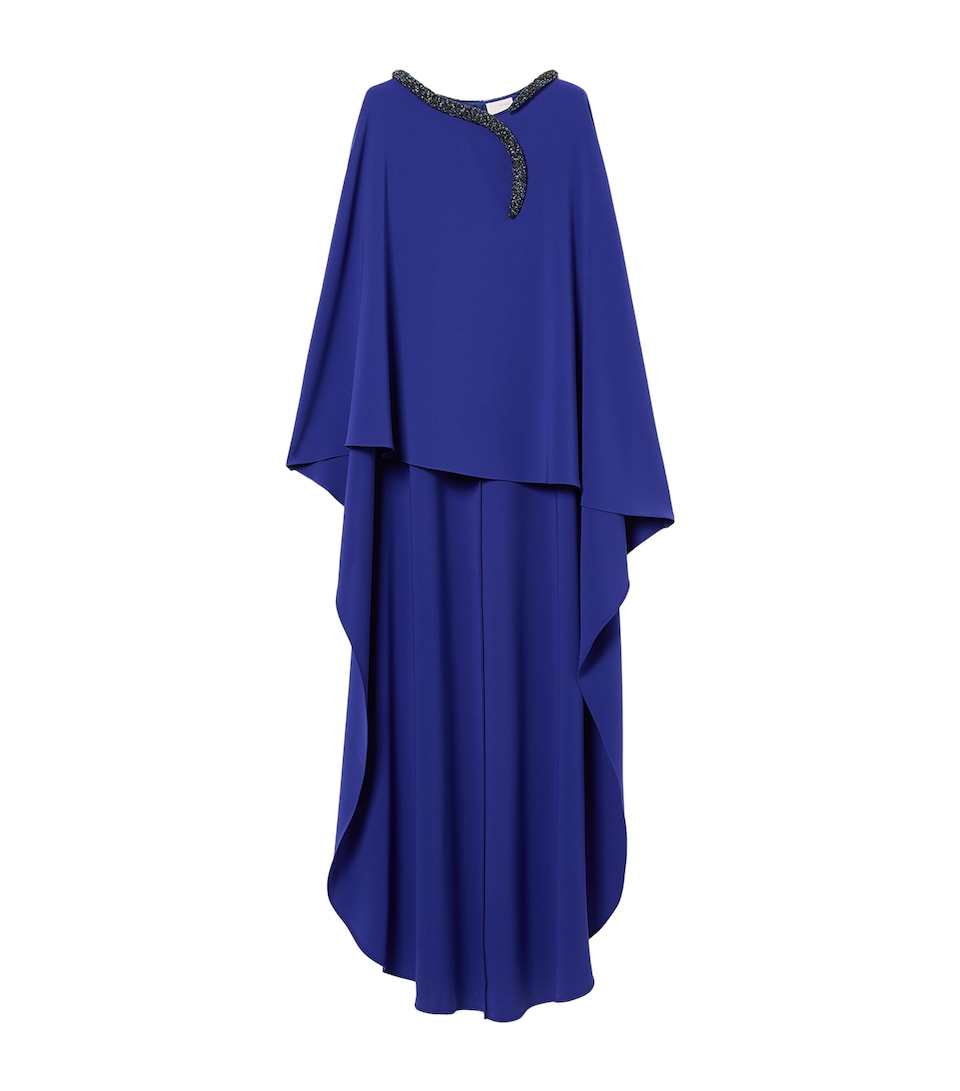 Marina Rinaldi Womens x Tony Ward Embellished-Neck Maxi Dress Cornflower Blue