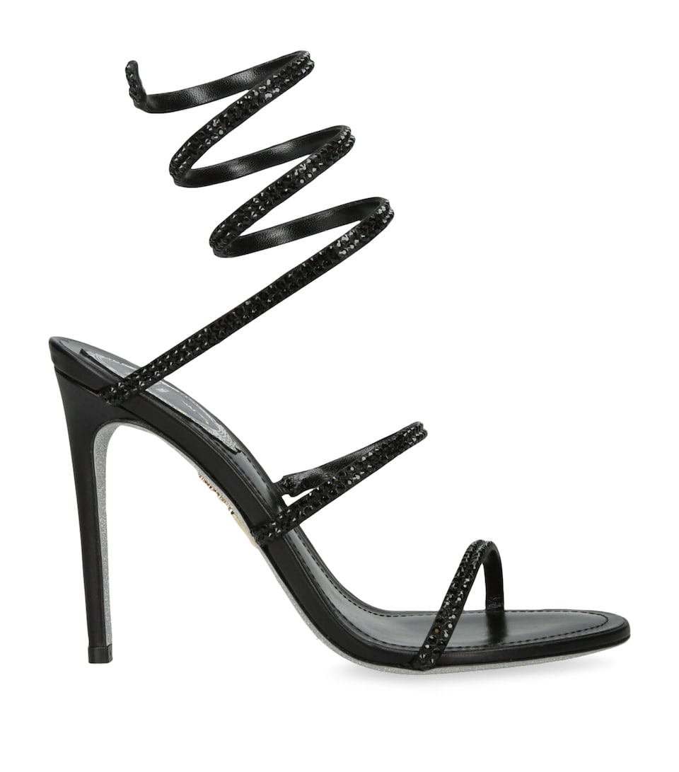 Leather Crystal-Embellished Cleo Sandals 105