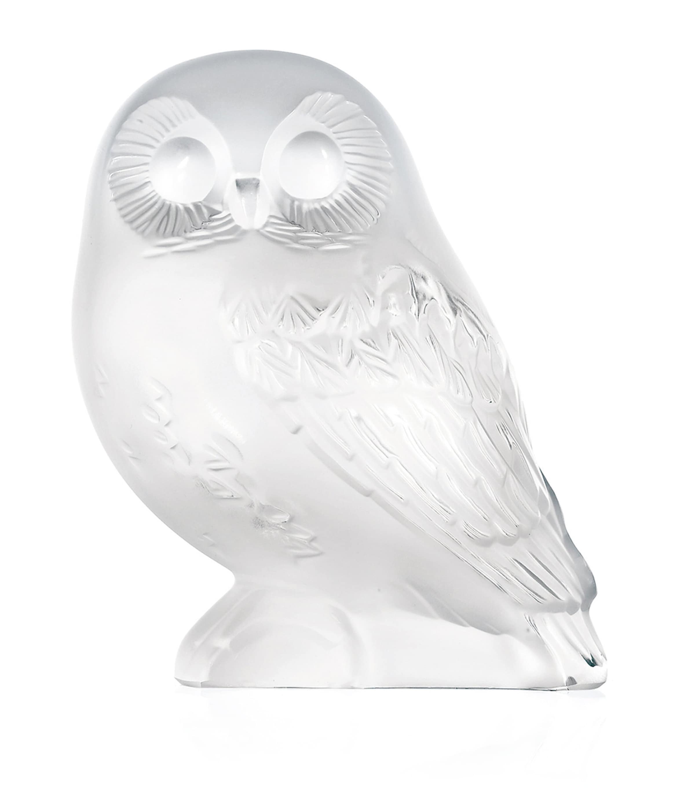 Lalique Crystal Owl Sculpture Incolore