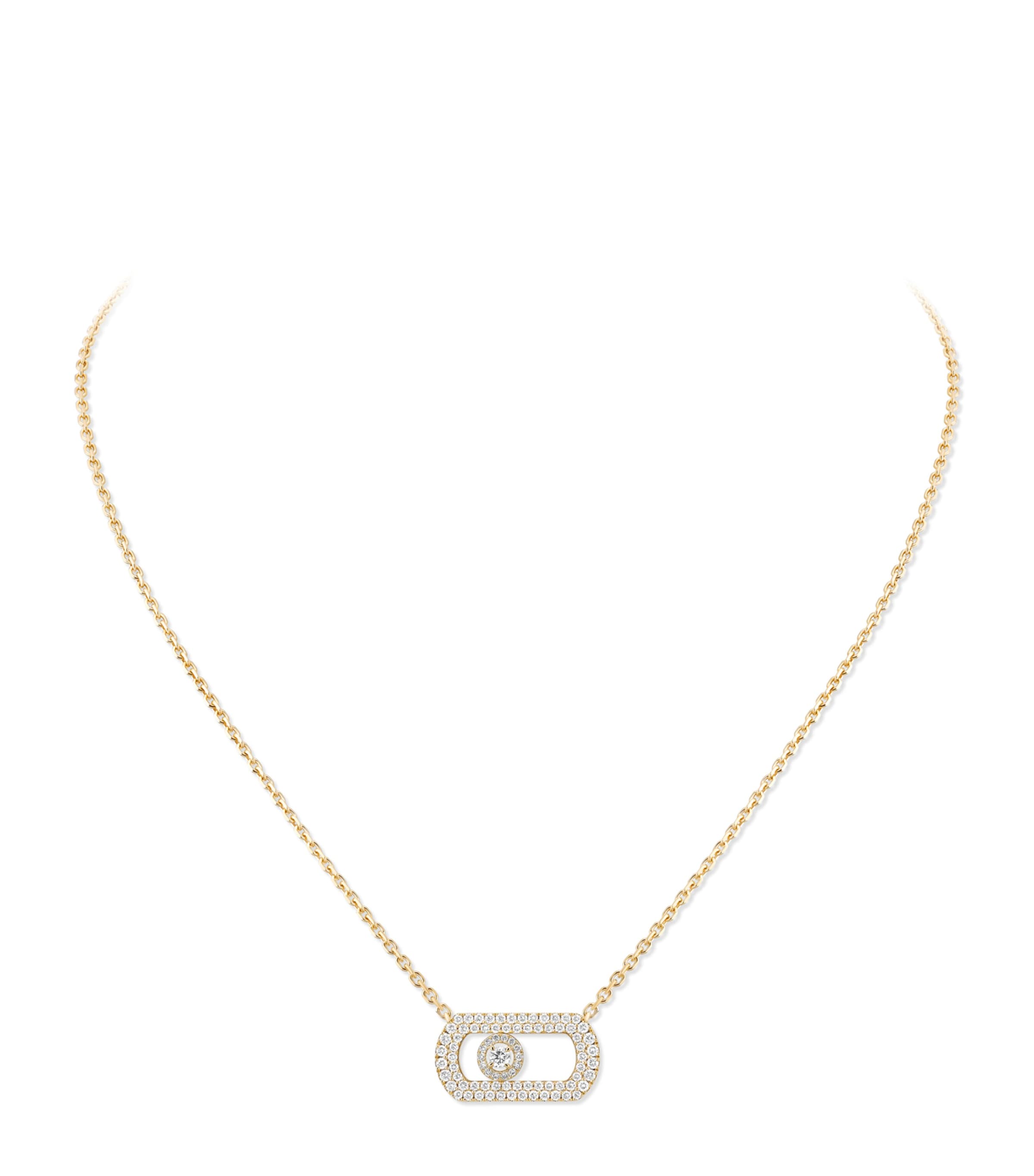 Messika So Move Yellow Gold and Diamond Pavé Necklace (0.65ct) Yellow Gold