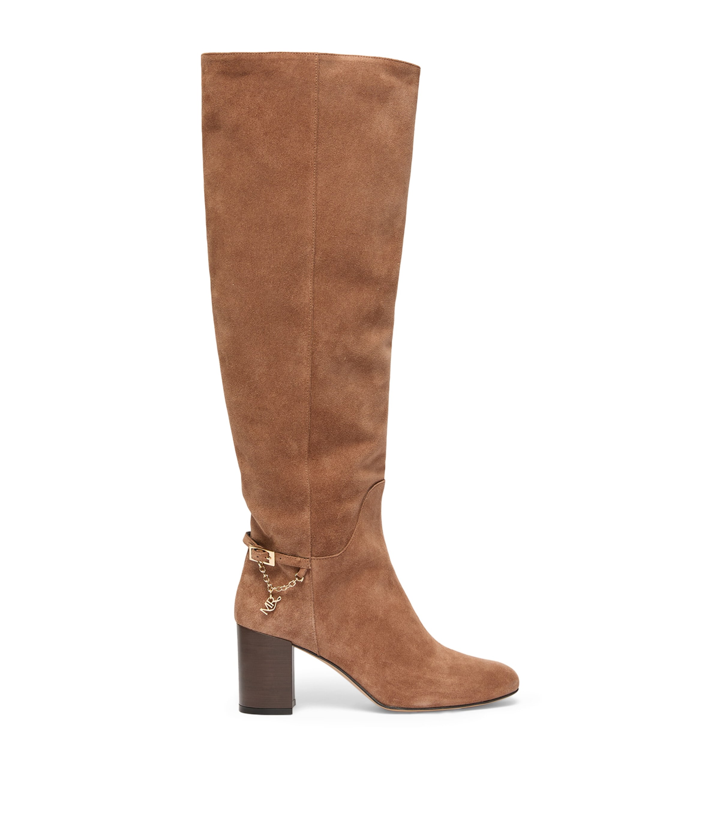 Marina Rinaldi Suede Knee-High Boots 80 Hazelnut Brown
