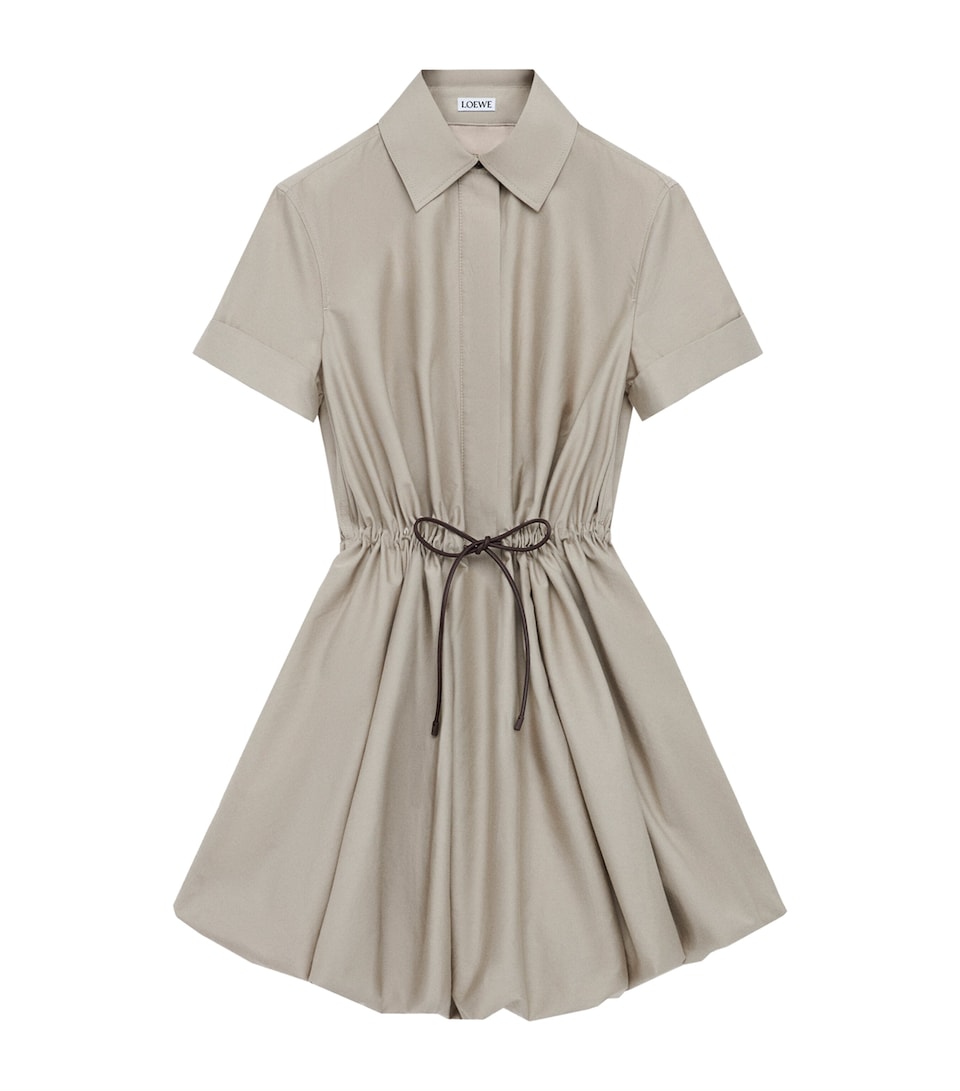 Tie-Waist Mini Shirt Dress