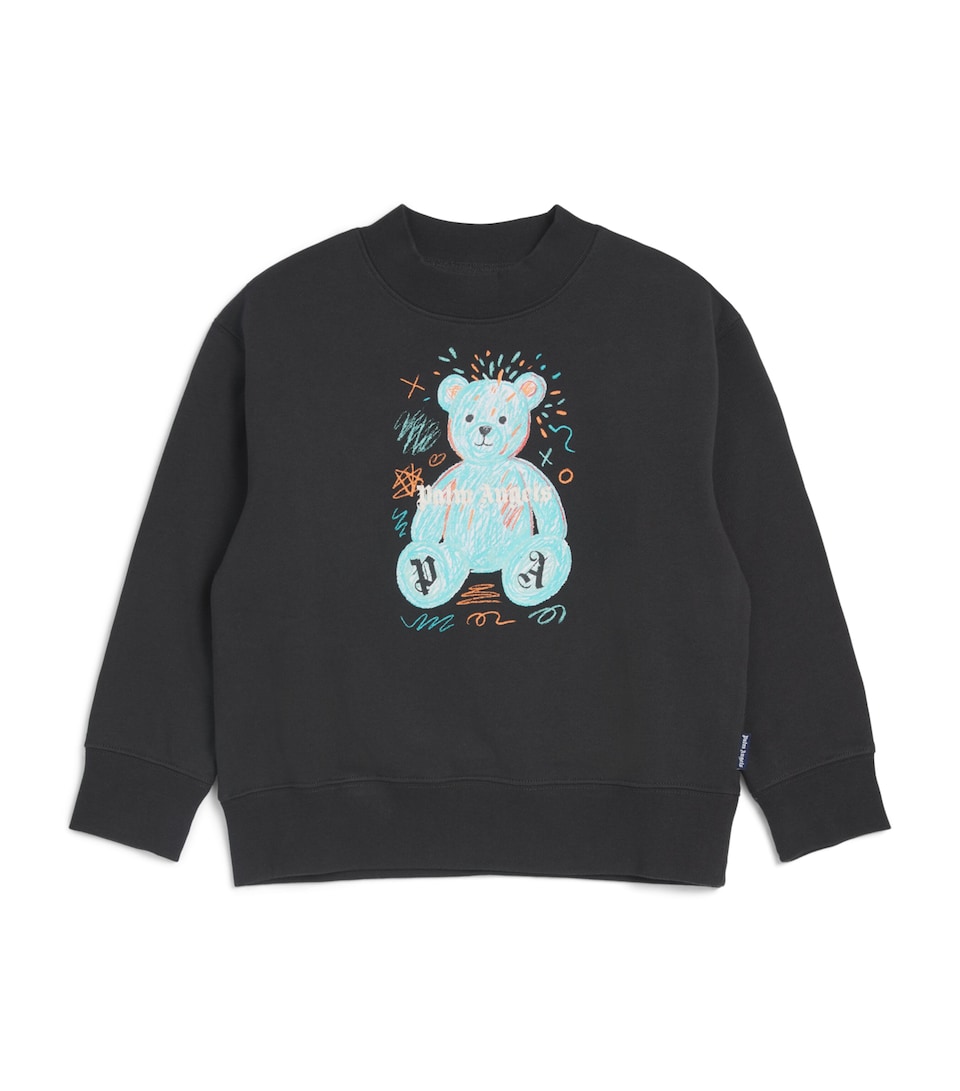 Palm Angels Kids Cotton Bear Sweatshirt (4-12+ Years) Nero/black