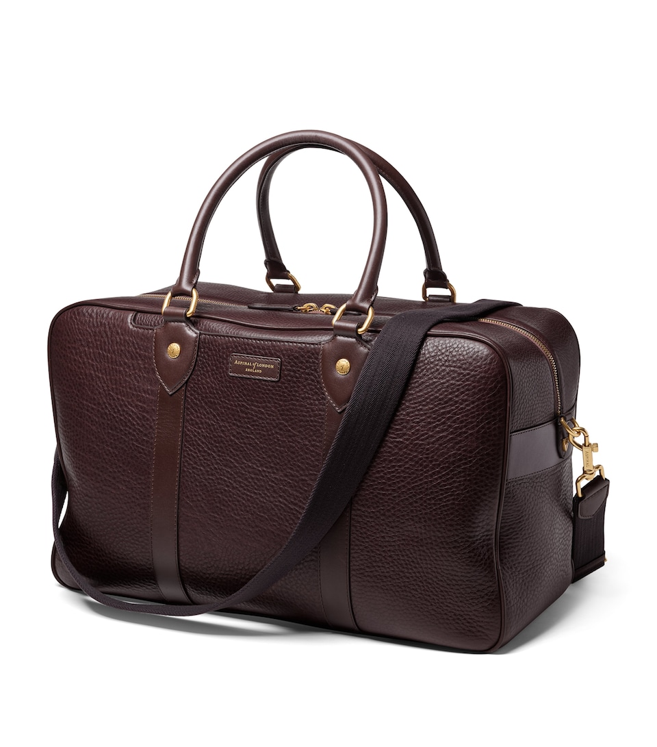 Aspinal Of London Grained Leather 36-Hour Holdall Conker