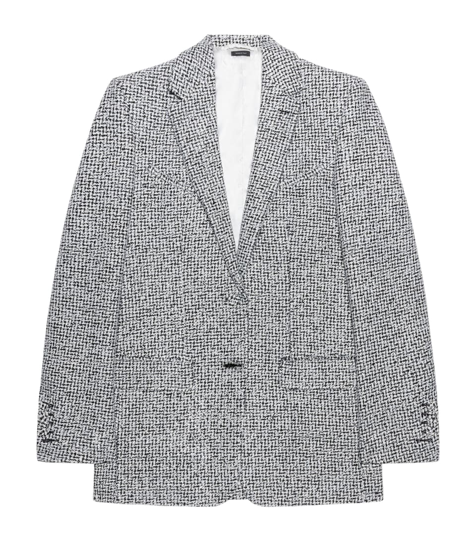 TOM FORD Womens Tweed Sequinned Chevron Blazer Yne