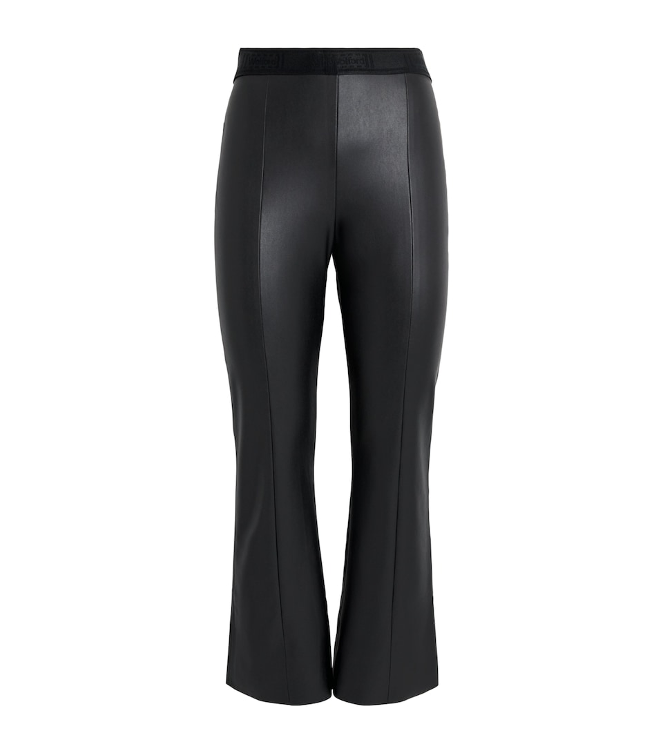 Wolford Womens Faux Leather Jenna Cropped Trousers Black