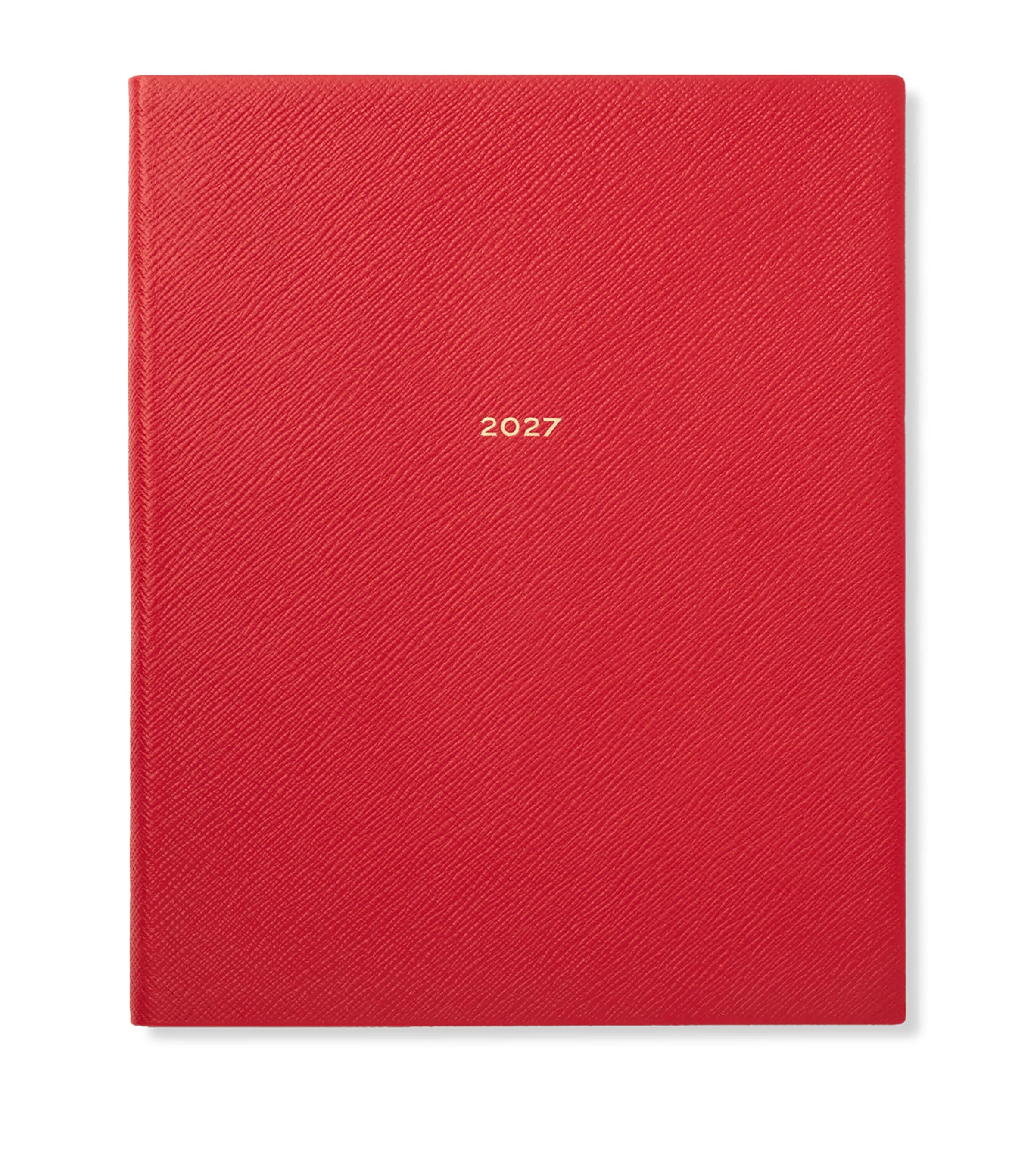 Smythson Leather Portobello Weekly Diary 2027 Scarlet Red