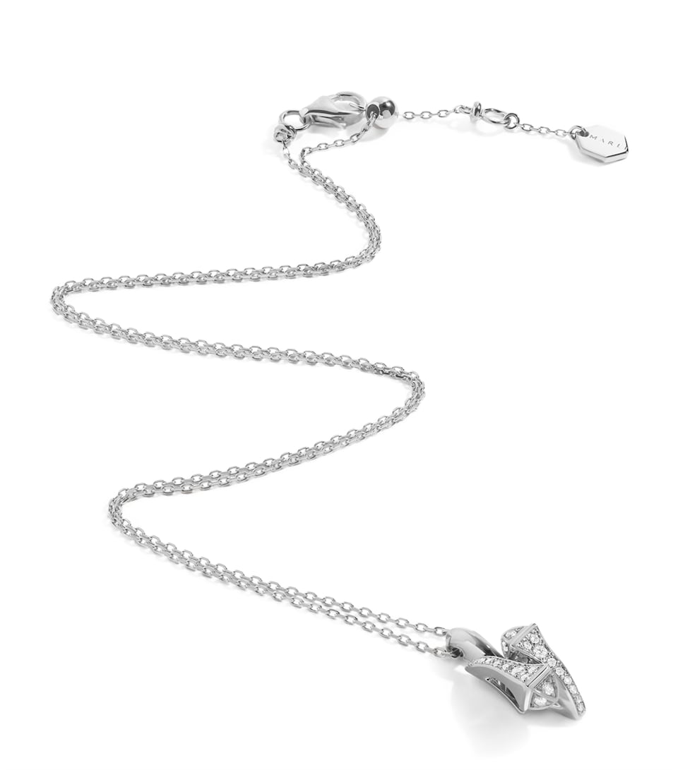 MARLI New York White Gold and Diamond Cleo Huggie Pendant Necklace White Gold