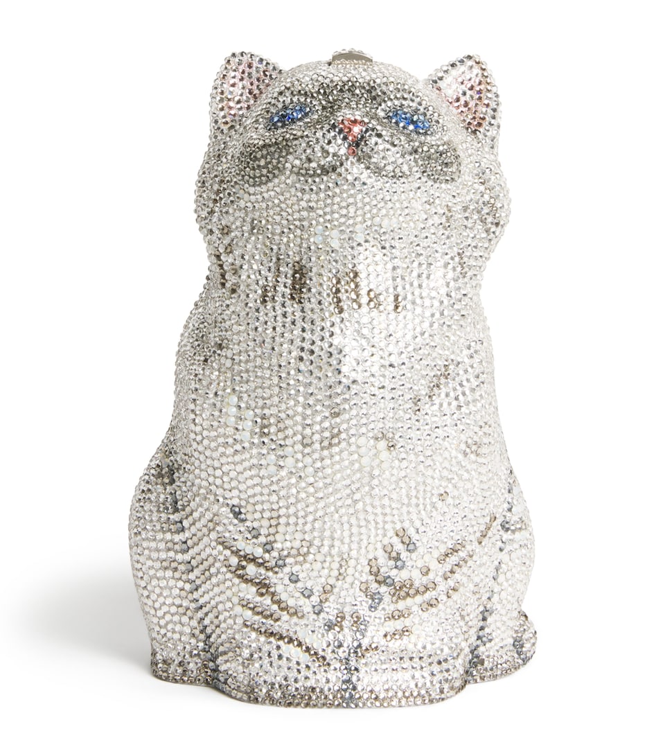 Crystal-Embellished Kitten Clutch Bag