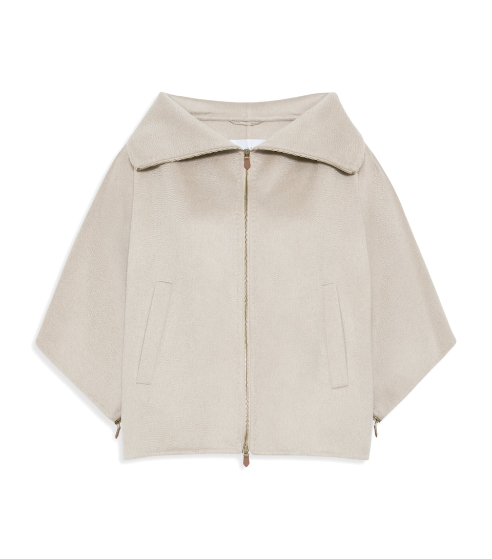 Max Mara Womens Cashmere Cape-Sleeve Jacket Sand