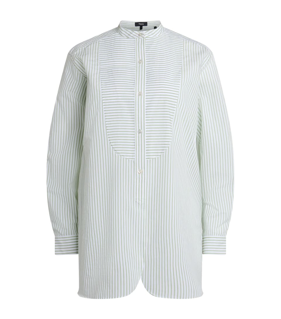 Cotton Stripe Tuxedo Shirt