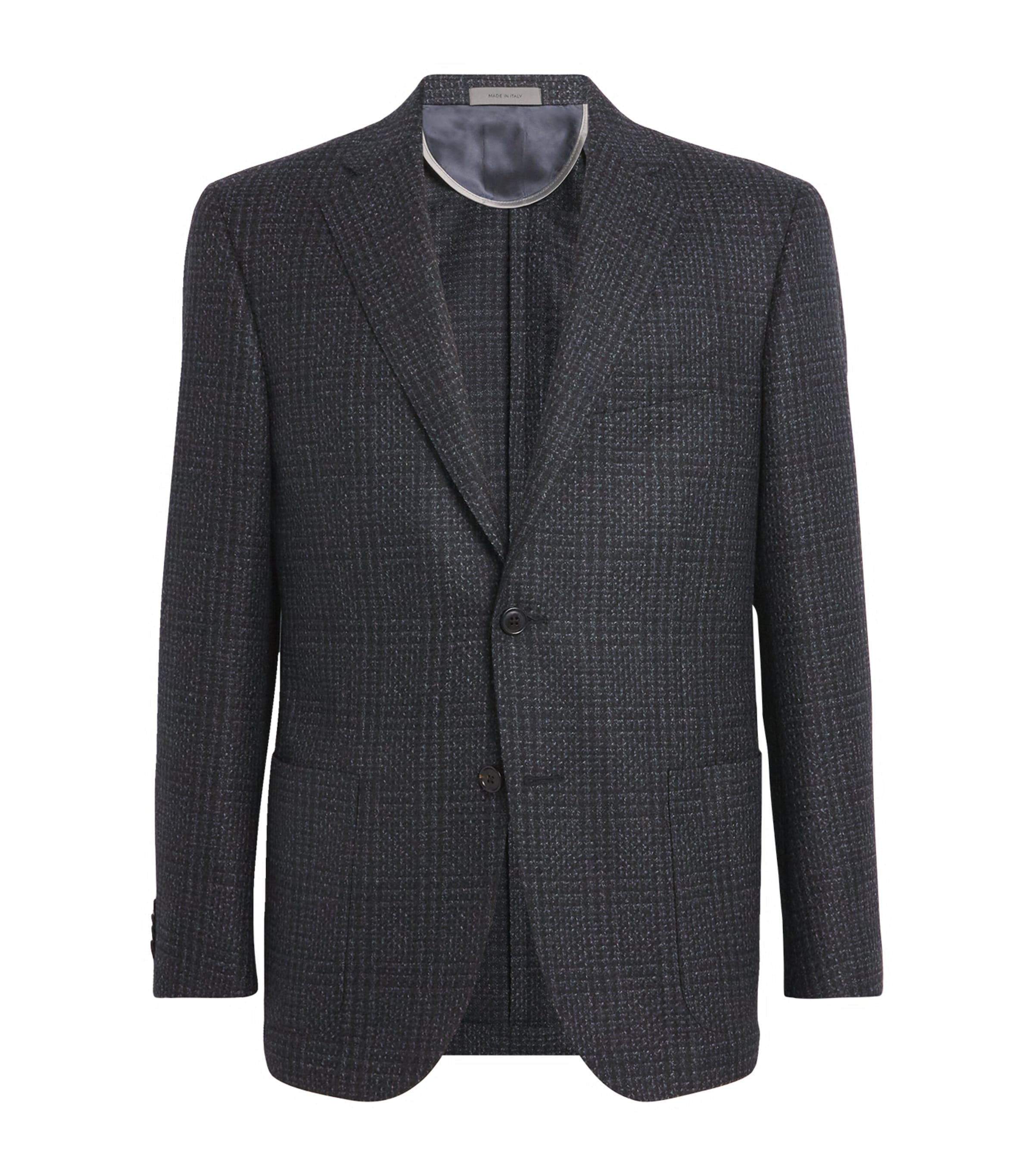 Virgin Wool Check Blazer