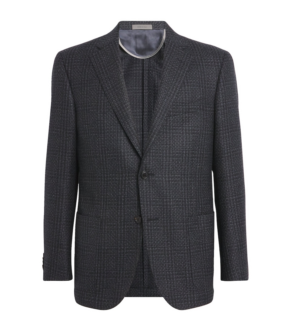 Virgin Wool Check Blazer