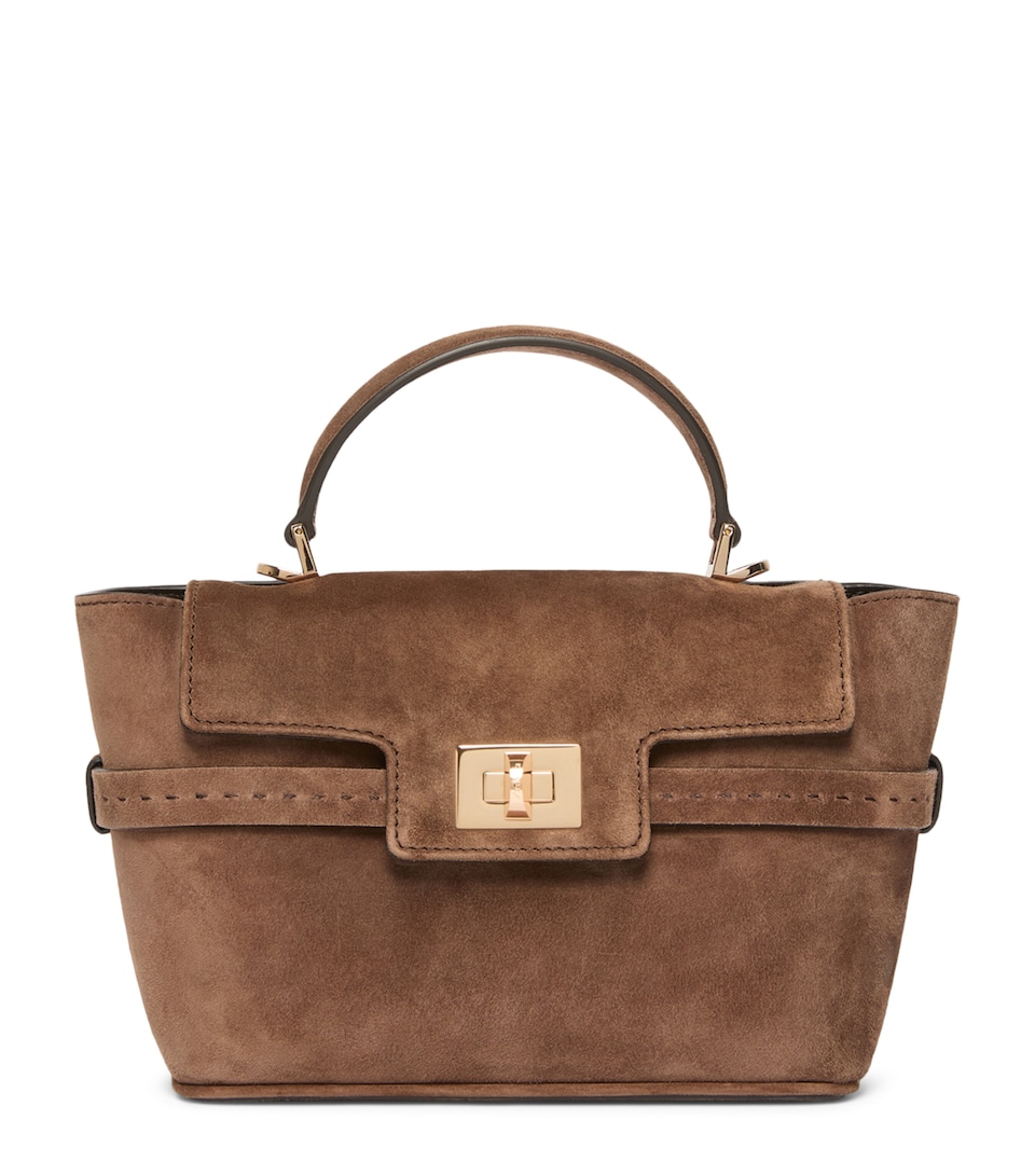 Max Mara Mini Suede Margaux Top-Handle Bag Brown