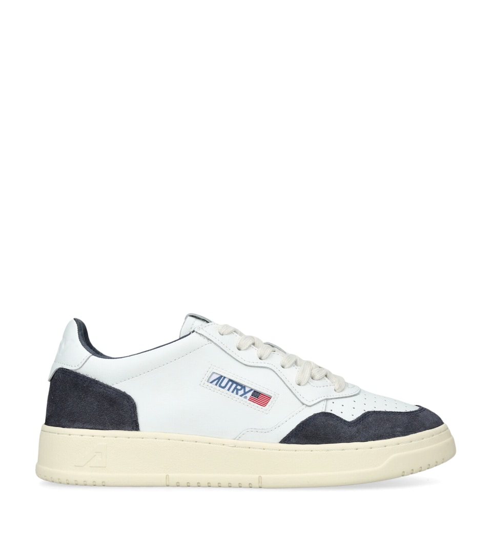 Autry Leather-Suede Medalist Sneakers White/navy