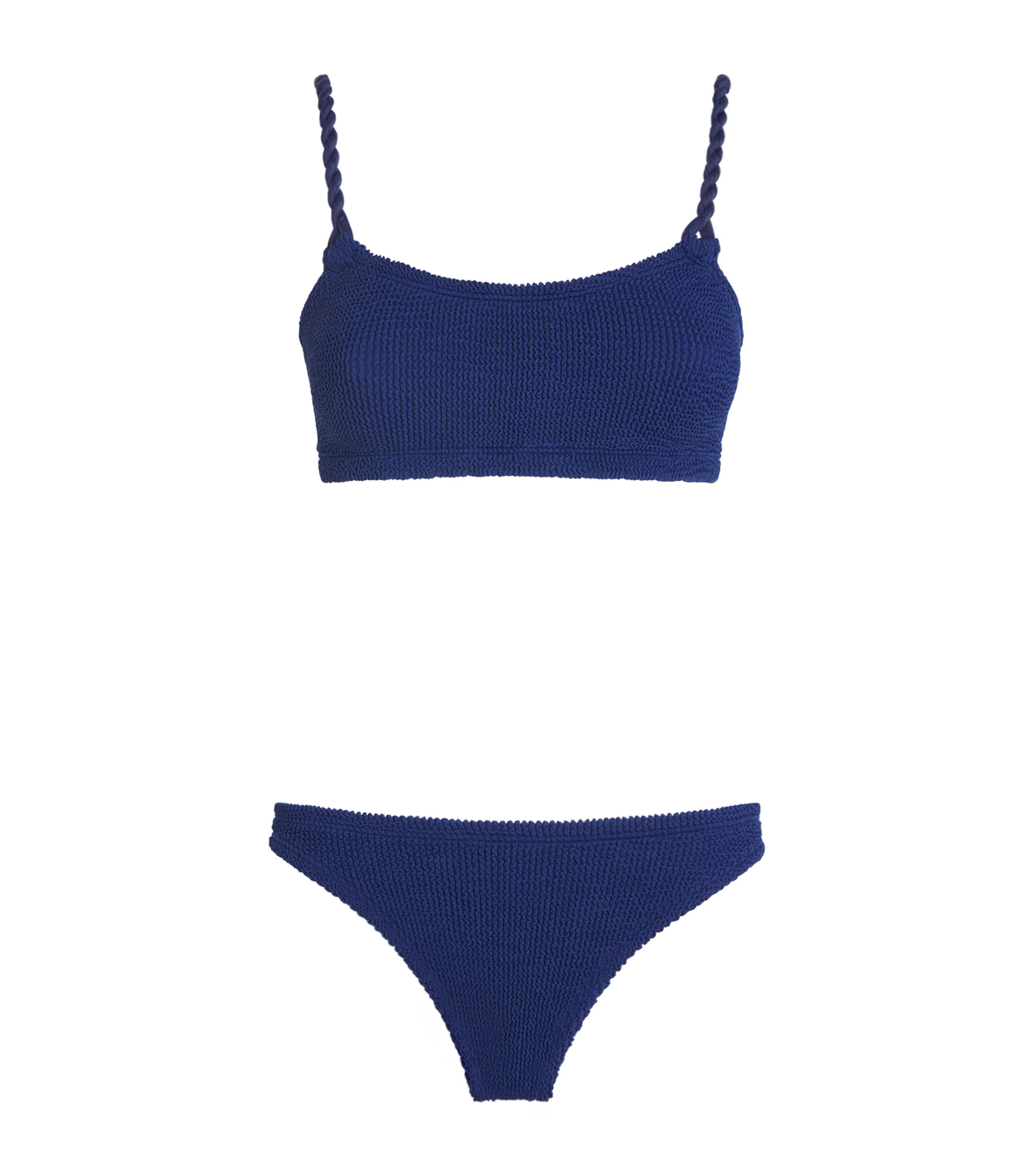 Hunza G Womens Twisted-Strap Phoebe Bikini Navy