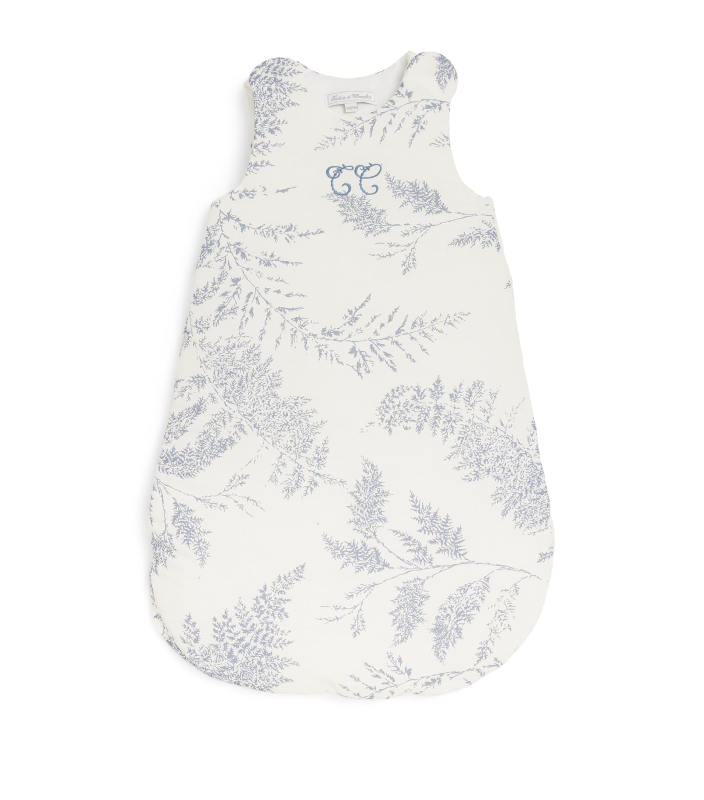 Tartine et Chocolat Linen-Cotton Embroidered Sleeping Bag Chambray