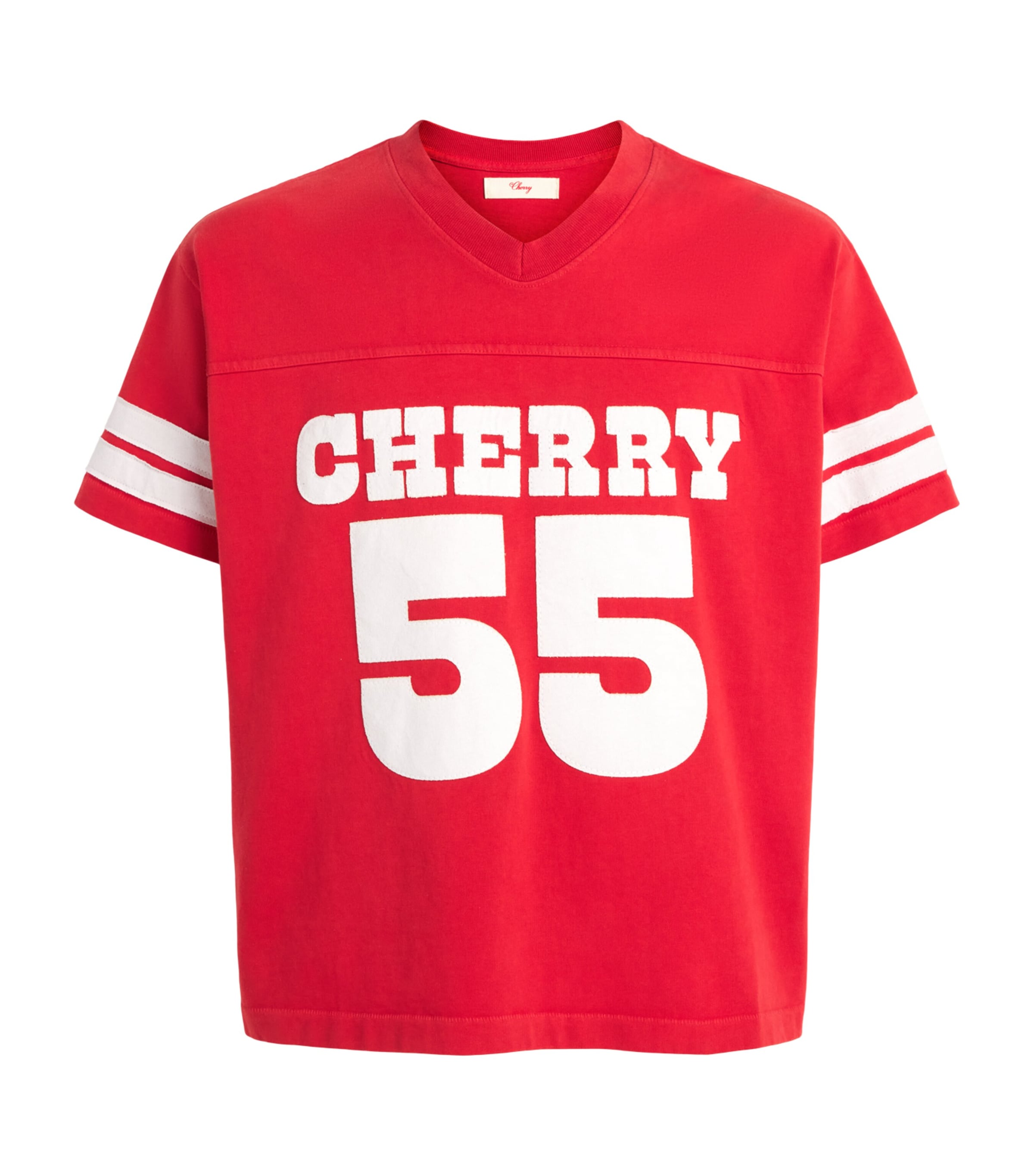 Cherry Los Angeles Mens Appliqué Football Jersey T-Shirt Tomato