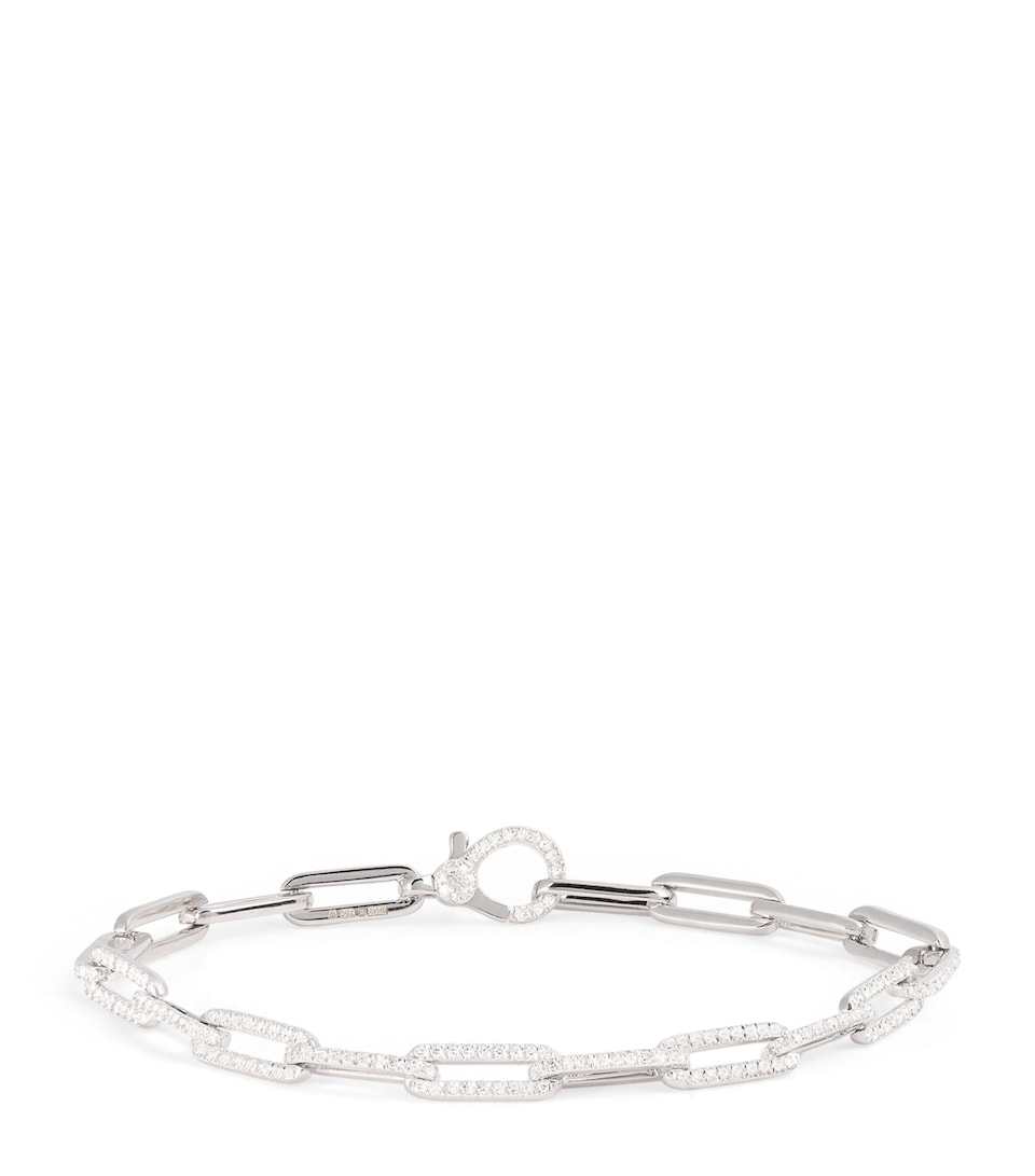White Gold and Diamond Pavé Link Bracelet