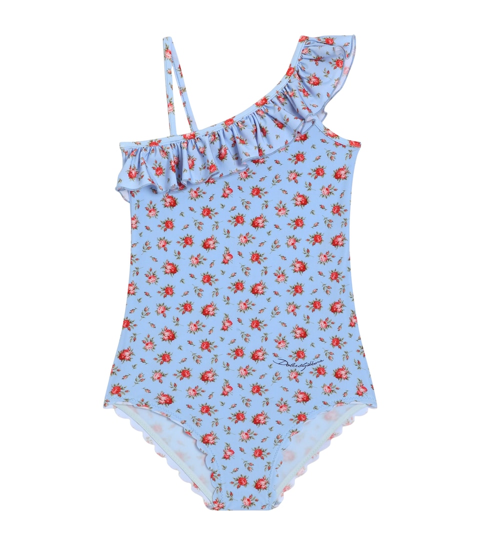 Dolce&Gabbana Kids Ruffle-Trim Floral Swimsuit (8-12+ Years) Roselline F.ce