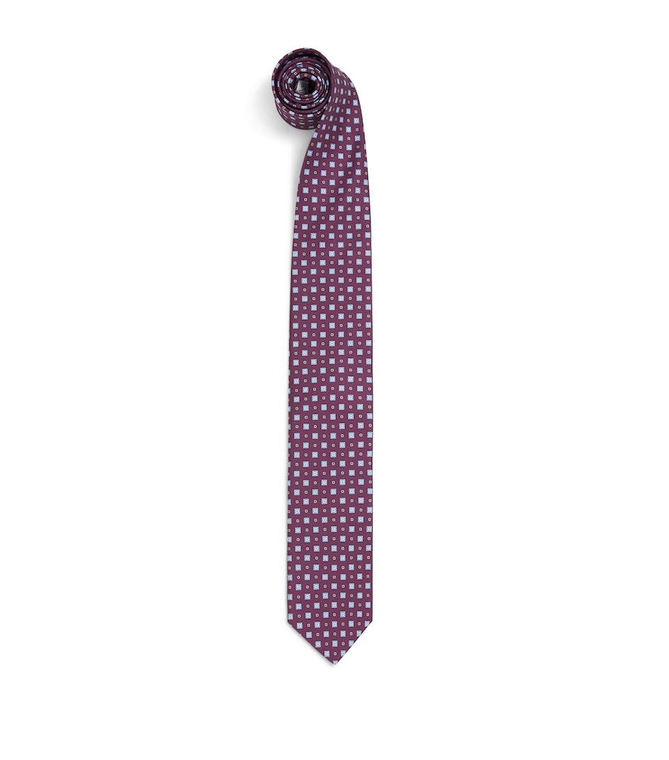 Eton Silk Jacquard Tie Dark Red