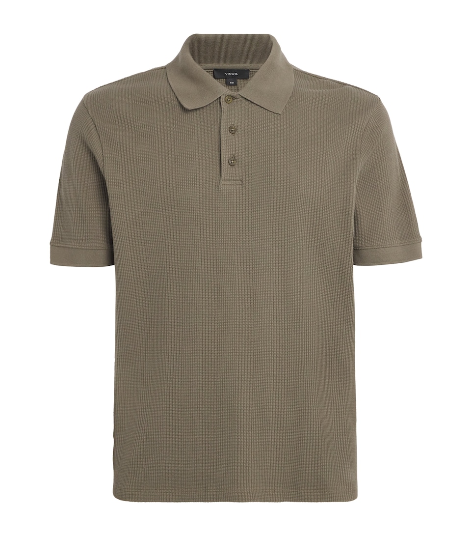 Cotton-Stretch Textured Polo Shirt