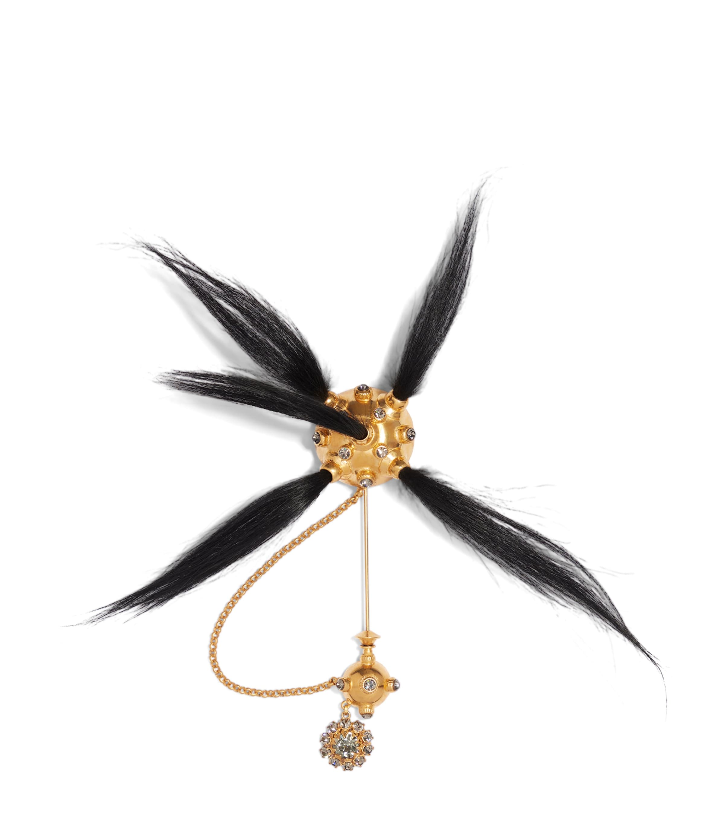Schiaparelli Surrealist Ball Brooch Opaque Gold