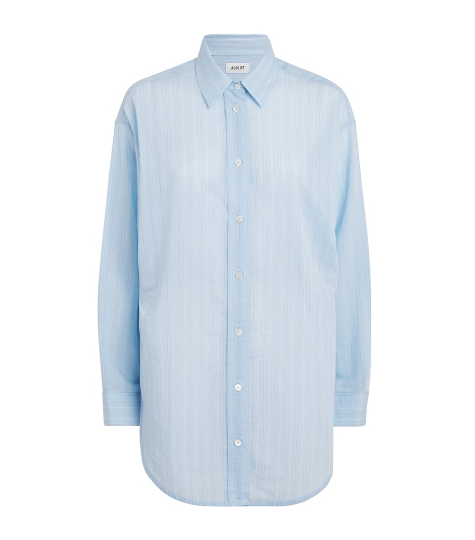 AGOLDE Womens Cotton-Blend Sona Shirt Fontana Stripe