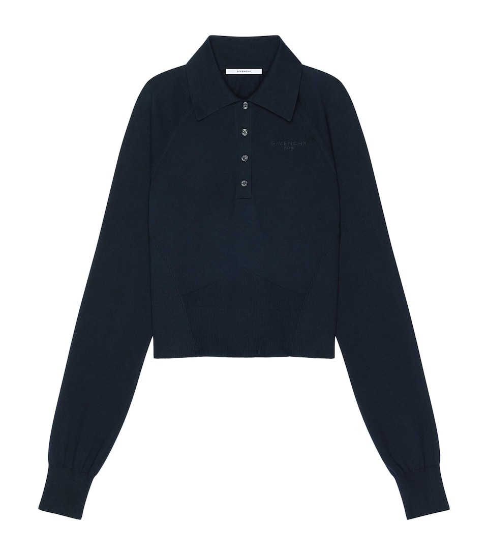 Givenchy Womens Cotton-Silk Polo Sweater