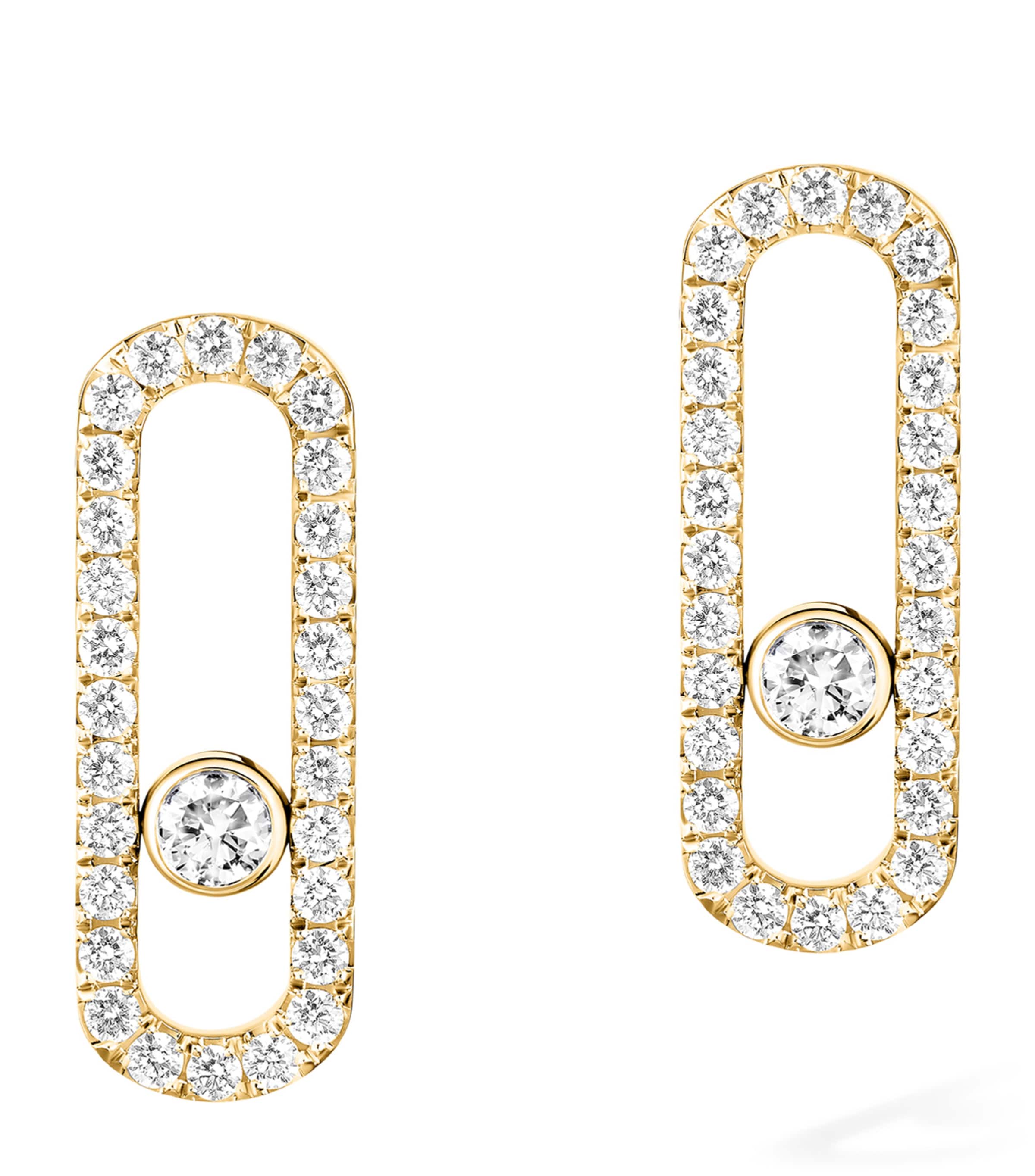 Messika Move Uno Yellow Gold and Diamond Stud Earrings Yellow Gold