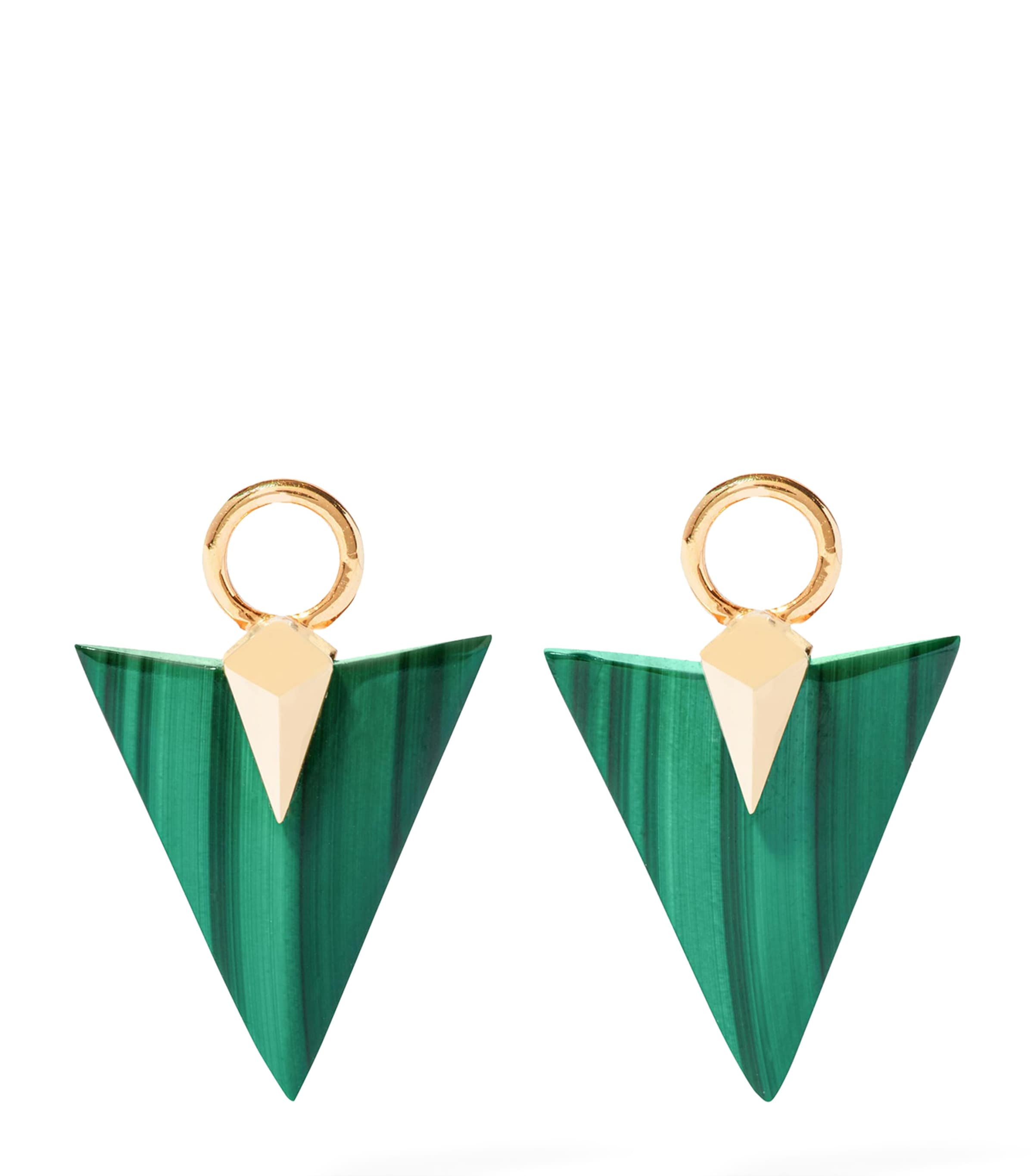 Yellow Gold and Malachite Flight Arrow Earring Drops